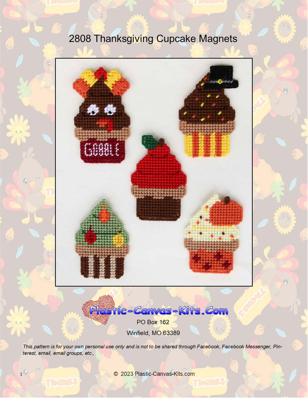 Thanksgiving Cupcake Magnets