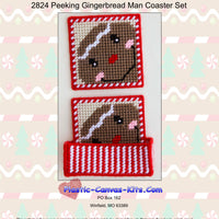 Peeking Gingerbread Man Coaster Set