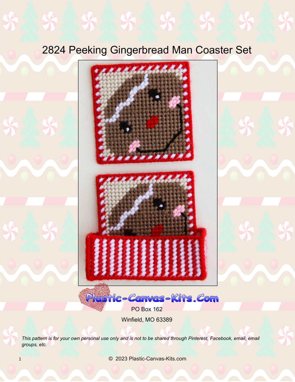 Peeking Gingerbread Man Coaster Set