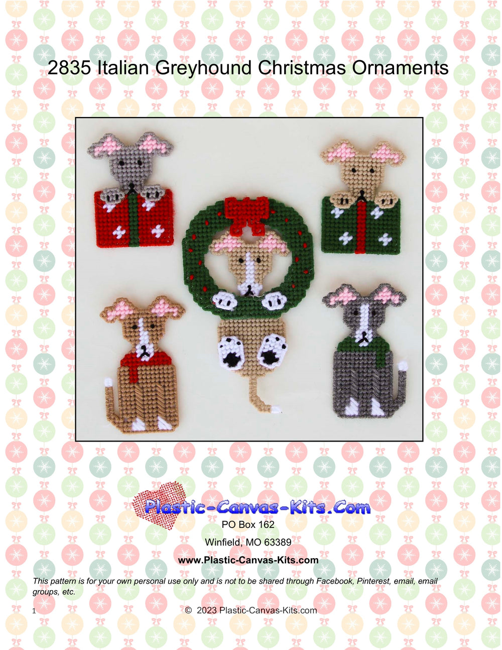 Italian Greyhound Christmas Ornaments