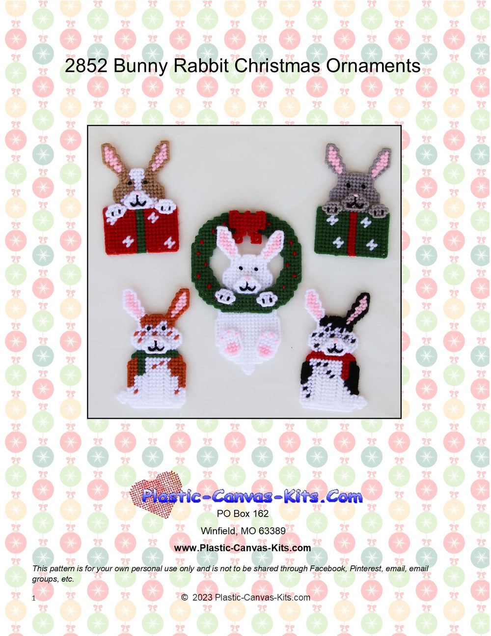 Bunny Rabbit Christmas Ornaments