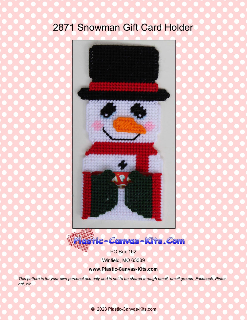 Snowman Gift Card Holder