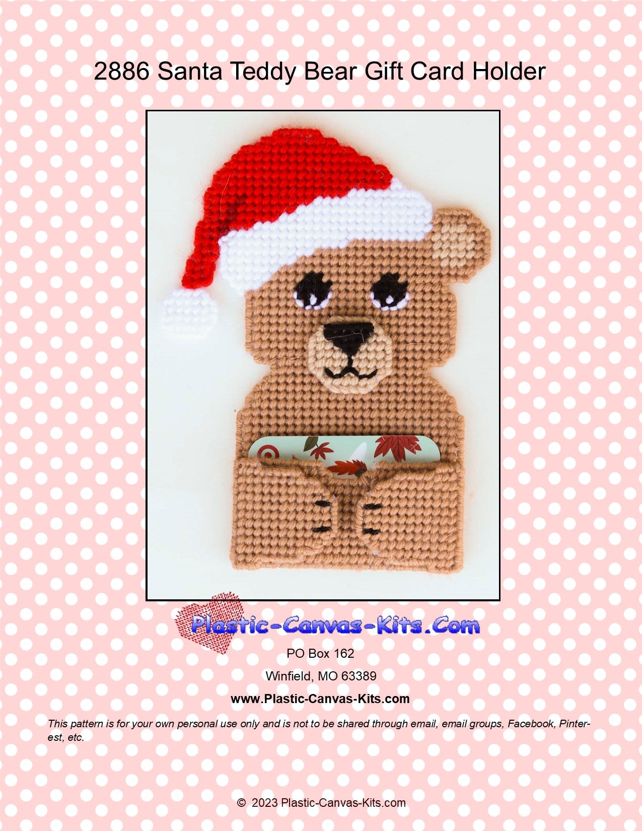 plastic gift card sleeves Santa Bear Gift Card Holder