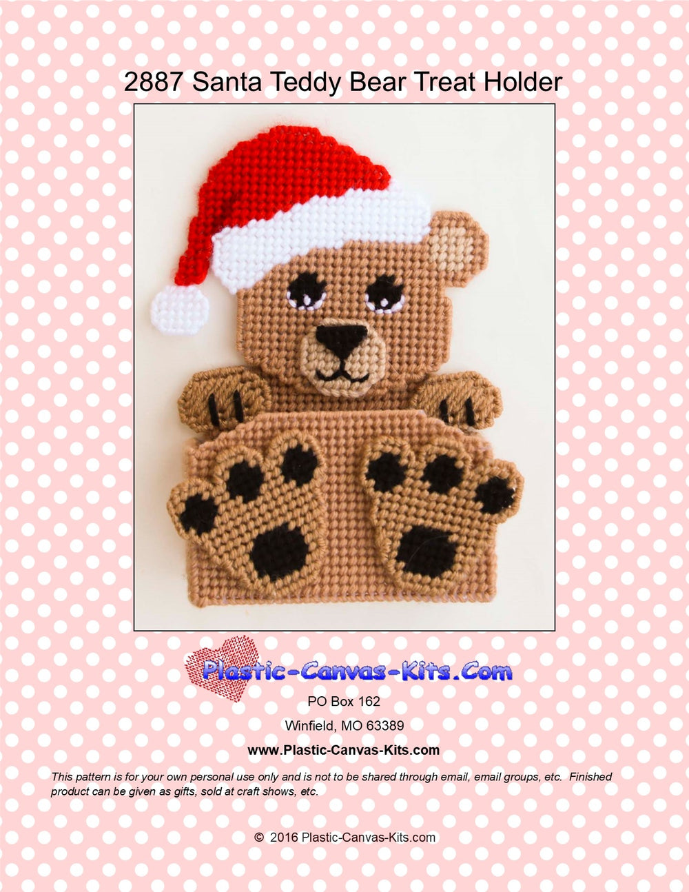 Christmas Teddy Bear Treat Holder