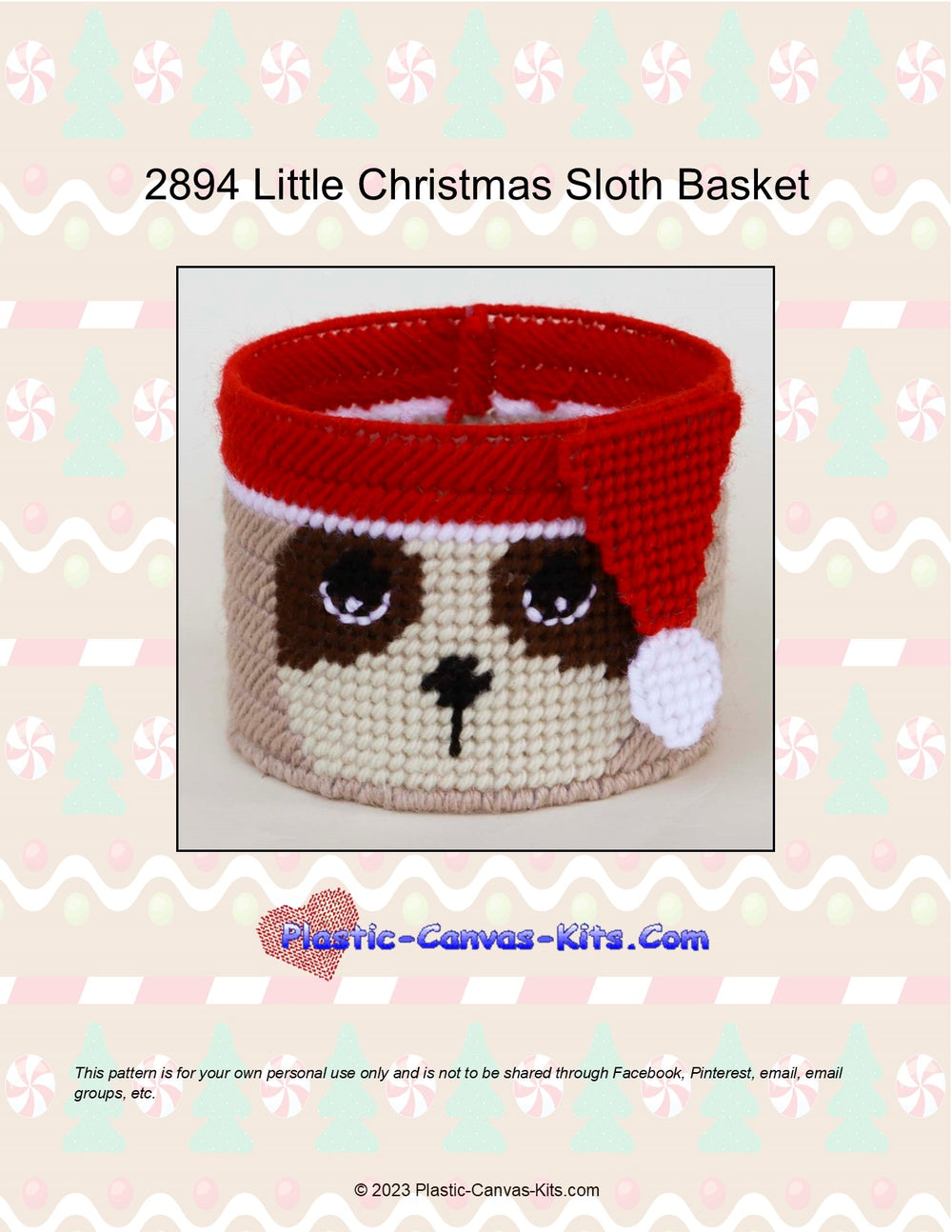 Christmas Sloth Little Basket
