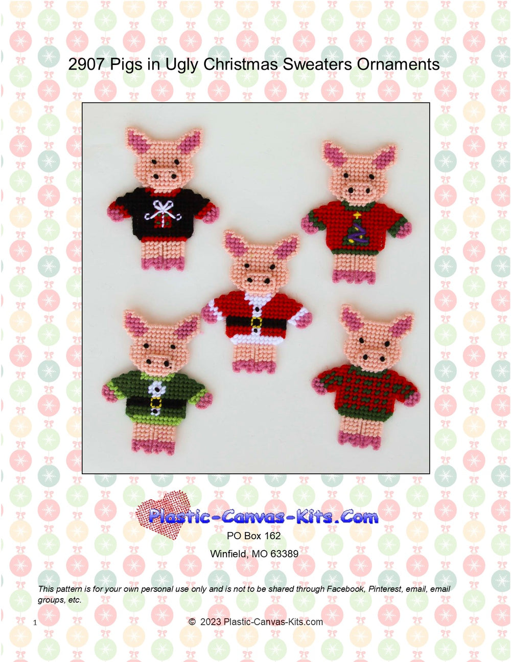 Pigs in Sweaters Christmas Ornaments