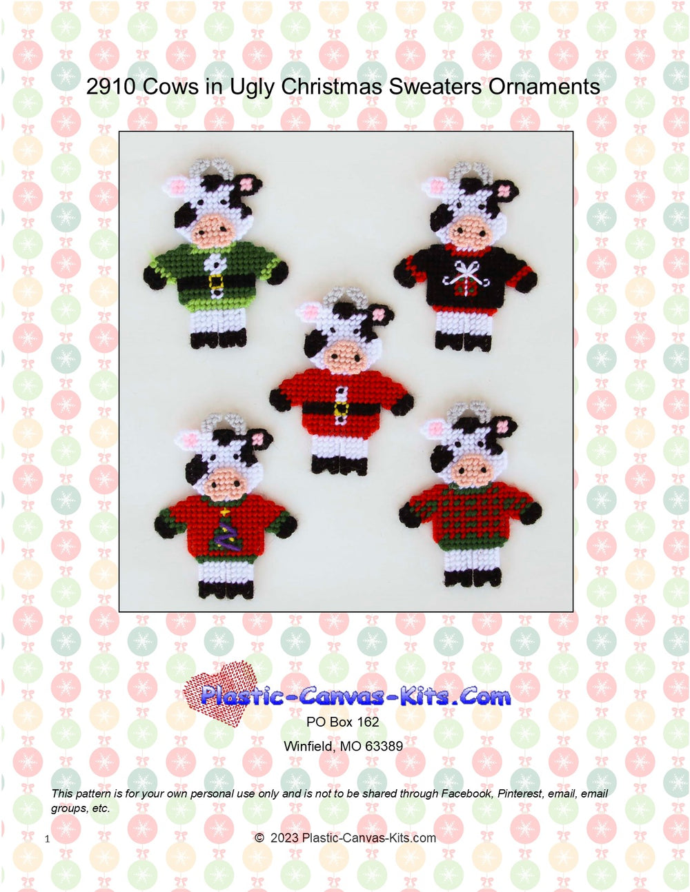 Cows in Sweaters Christmas Ornaments