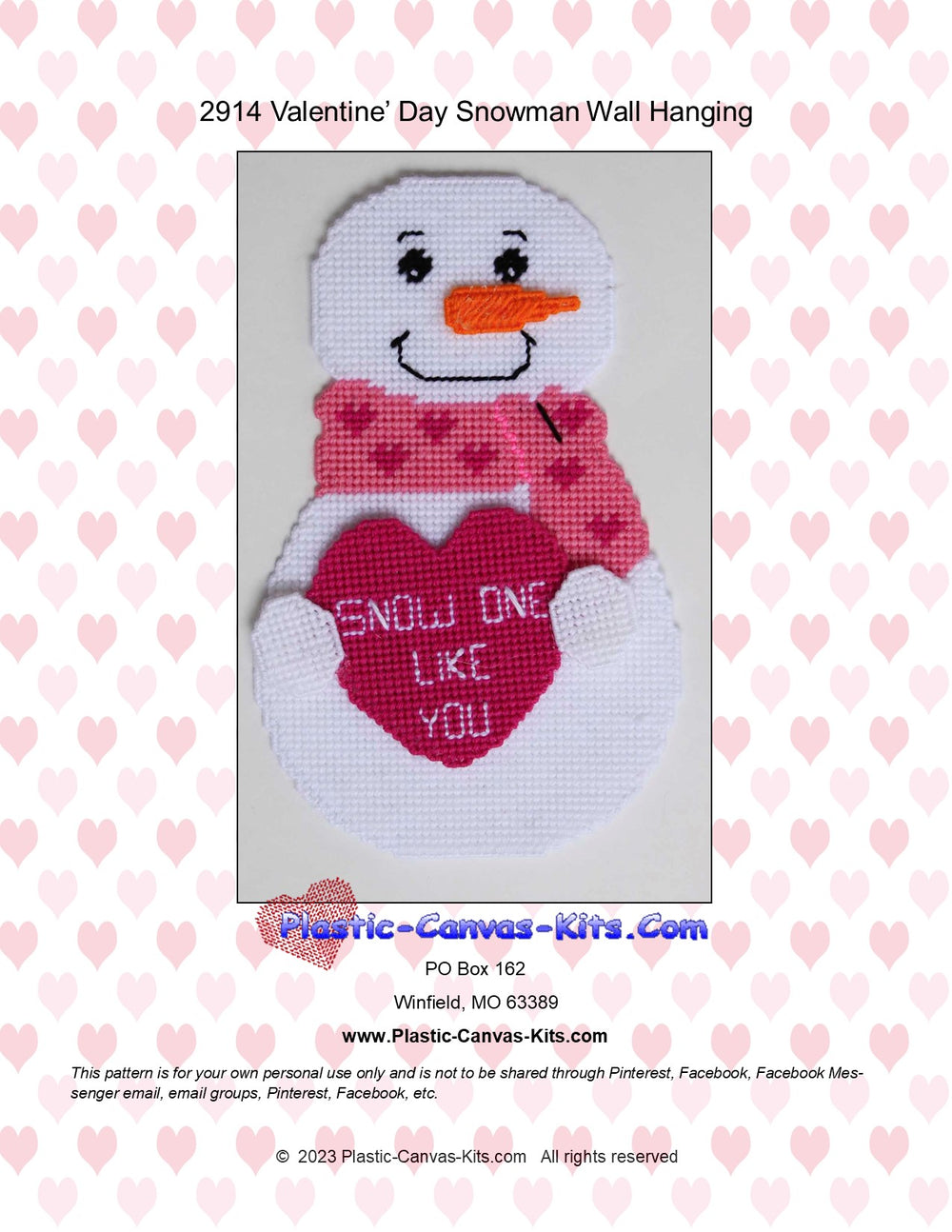 Valentine's Day Snowman Wall Hanging