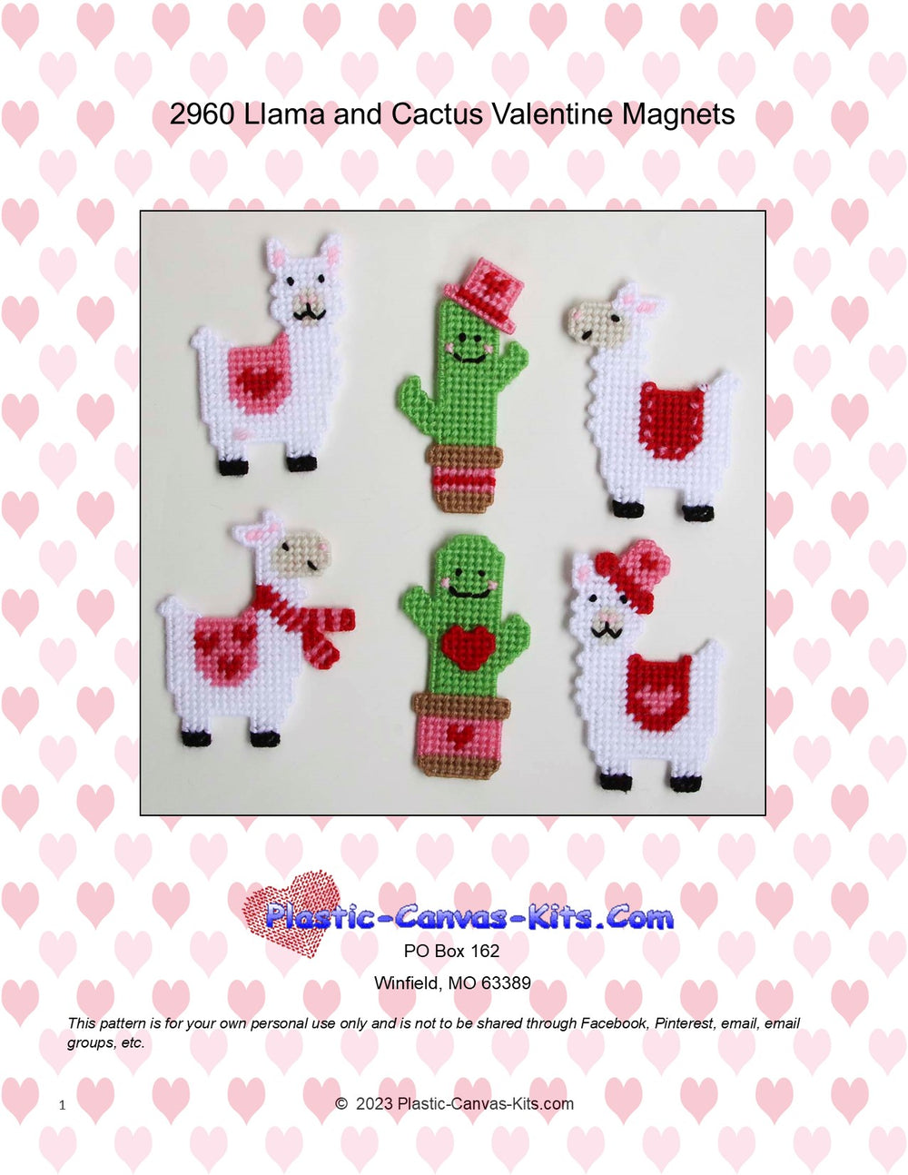 Valentine's Day Llama and Cactus Magnets