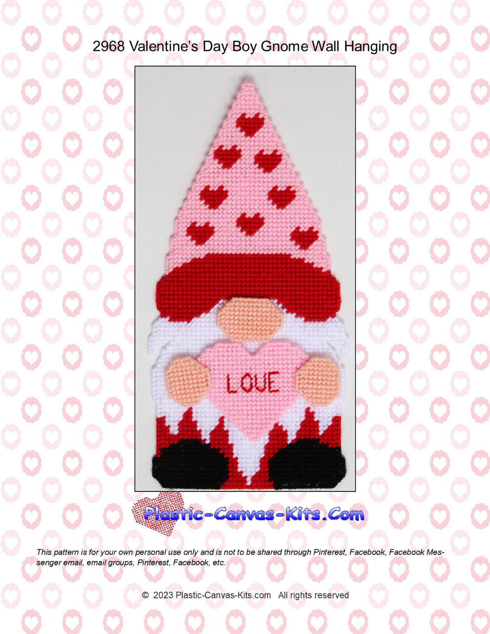 Valentine's Day Boy Gnome Wall Hanging