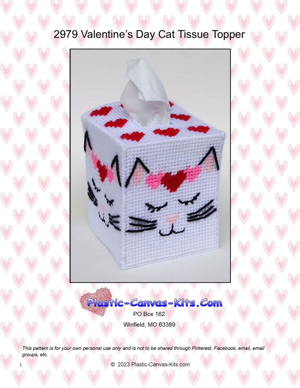 Valentine's Day Cat Tissue Topper