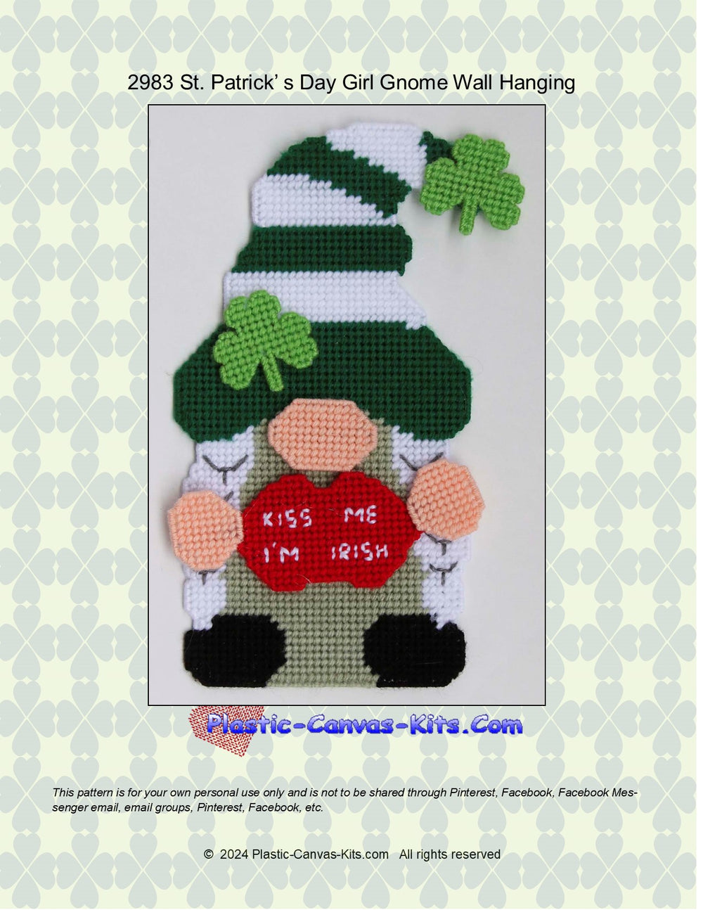 St. Patrick's Day Girl Gnome Wall Hanging