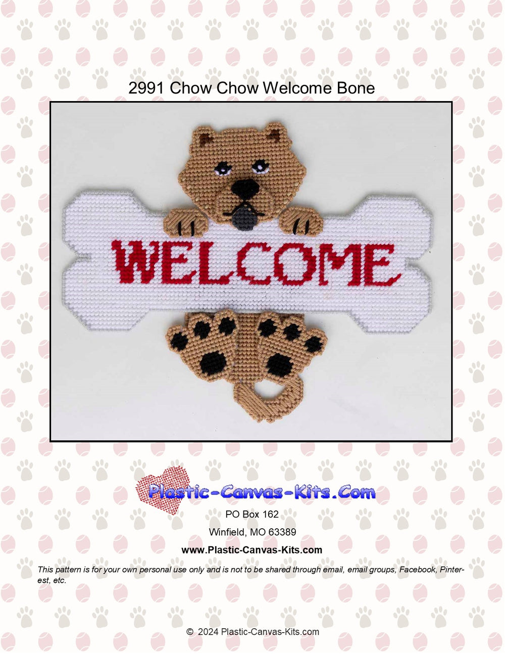 Chow Chow Welcome Bone