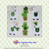 St. Patrick's Day Llama and Cactus Magnets