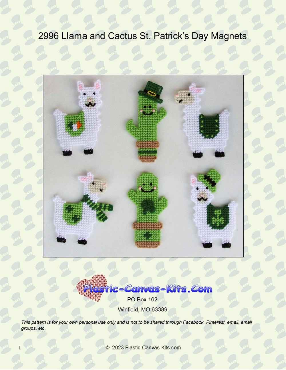 St. Patrick's Day Llama and Cactus Magnets