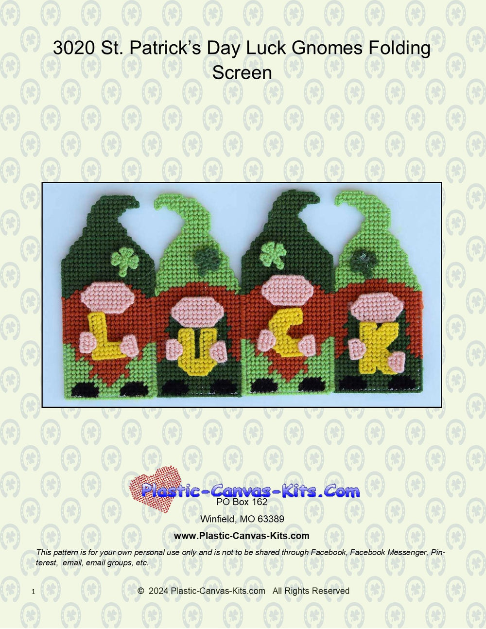 St. Patrick's Day Luck Gnomes Folding Screen