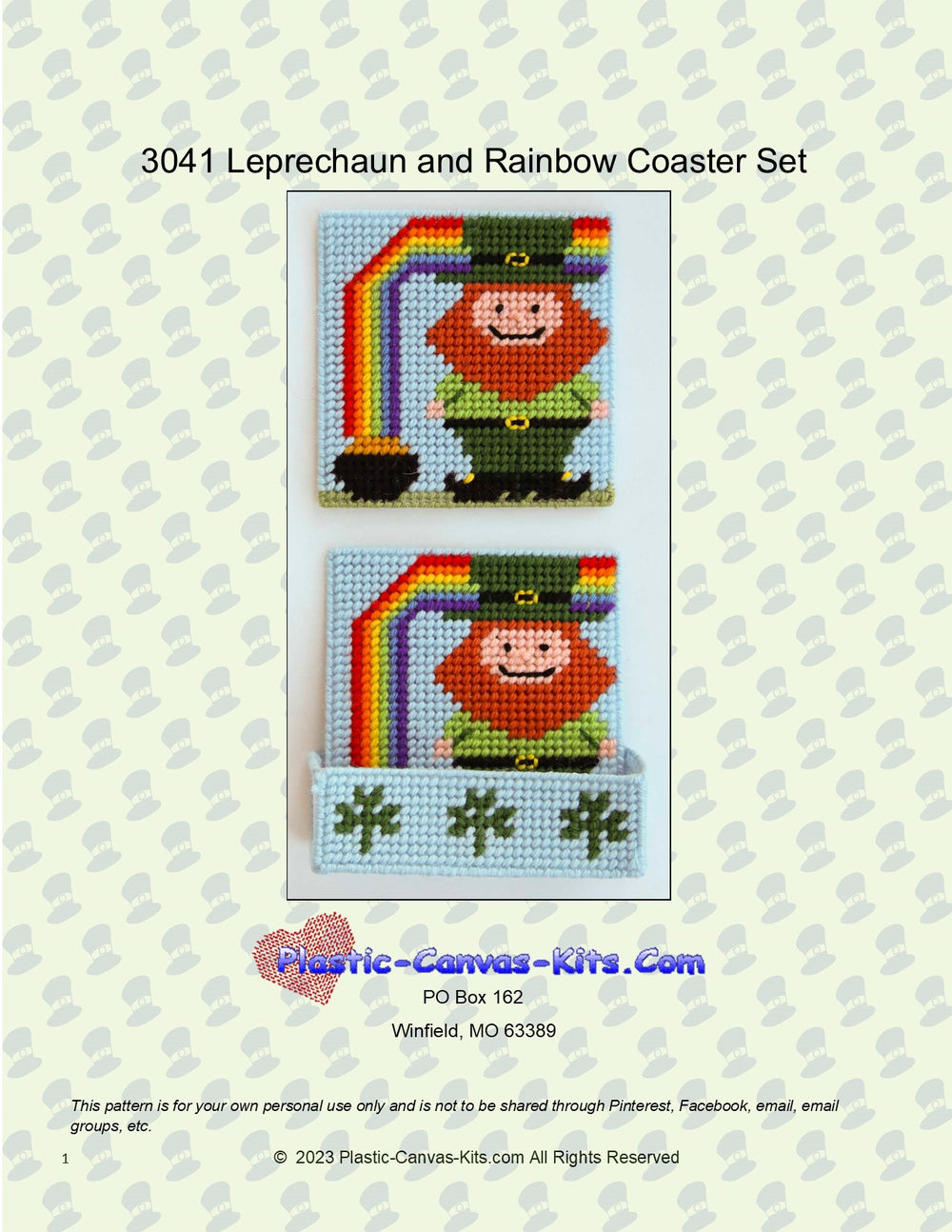 Leprechaun and Rainbow Coaster Set