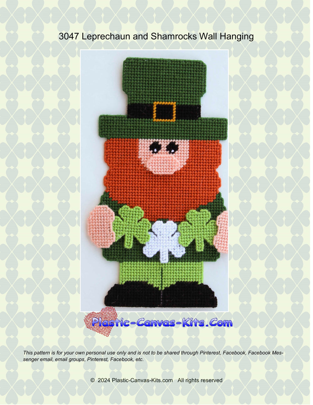 Leprechaun and Shamrocks Wall Hanging