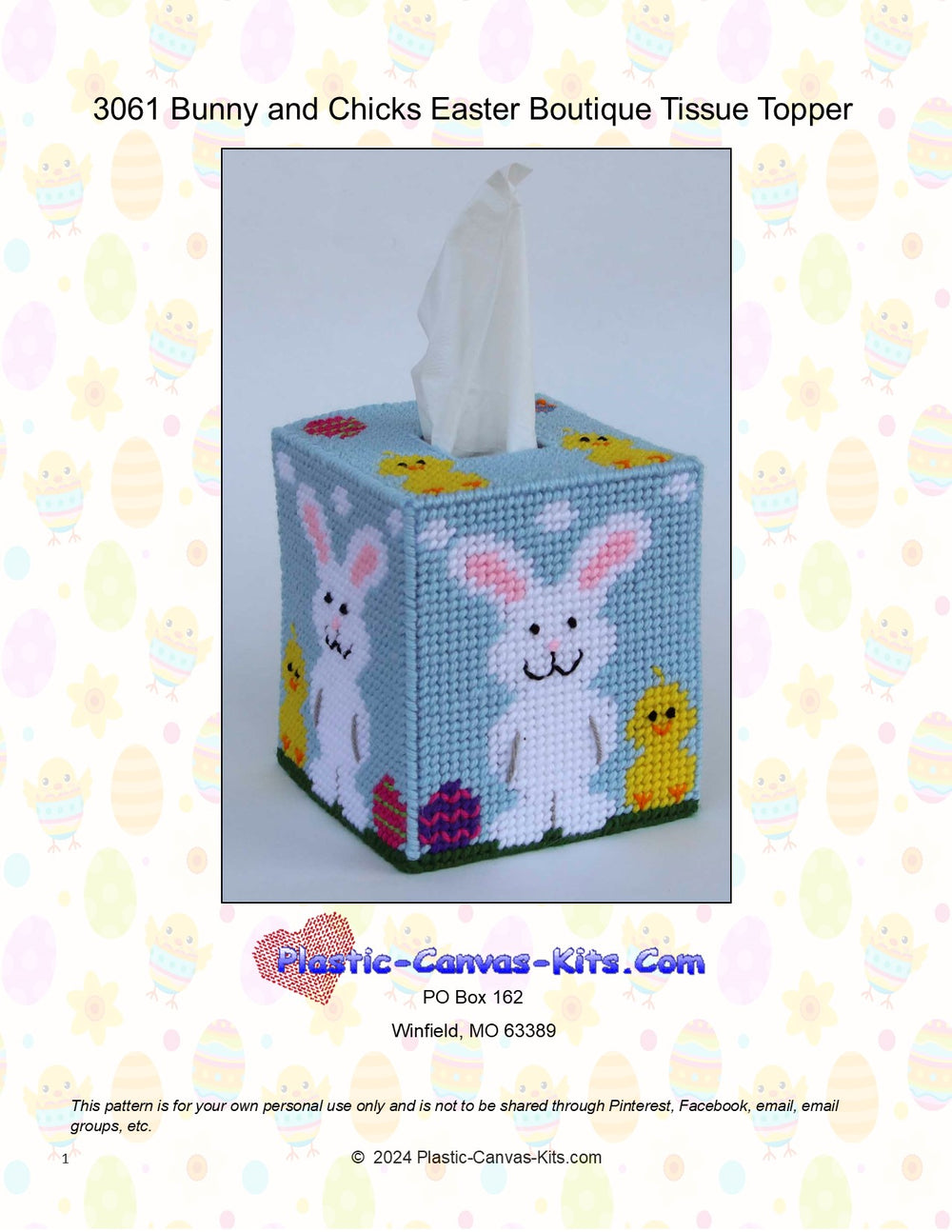 Bunny and Chicks Easter Boutique Tissue Topper