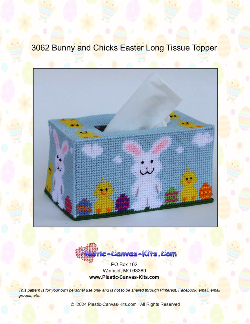 Bunny and Chicks Easter Long Tissue Topper