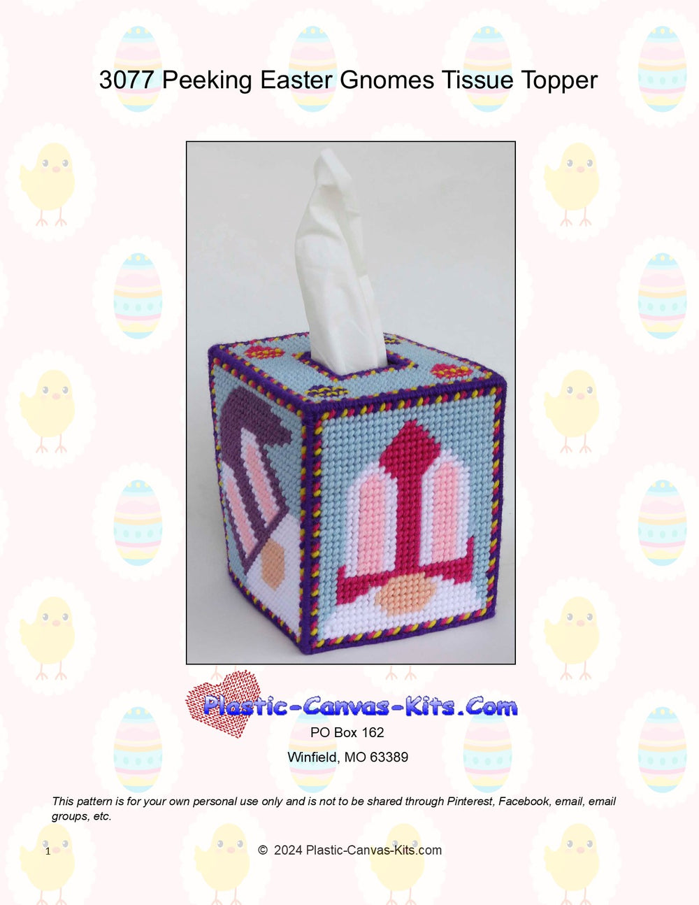 Peeking Easter Gnome Tissue Topper