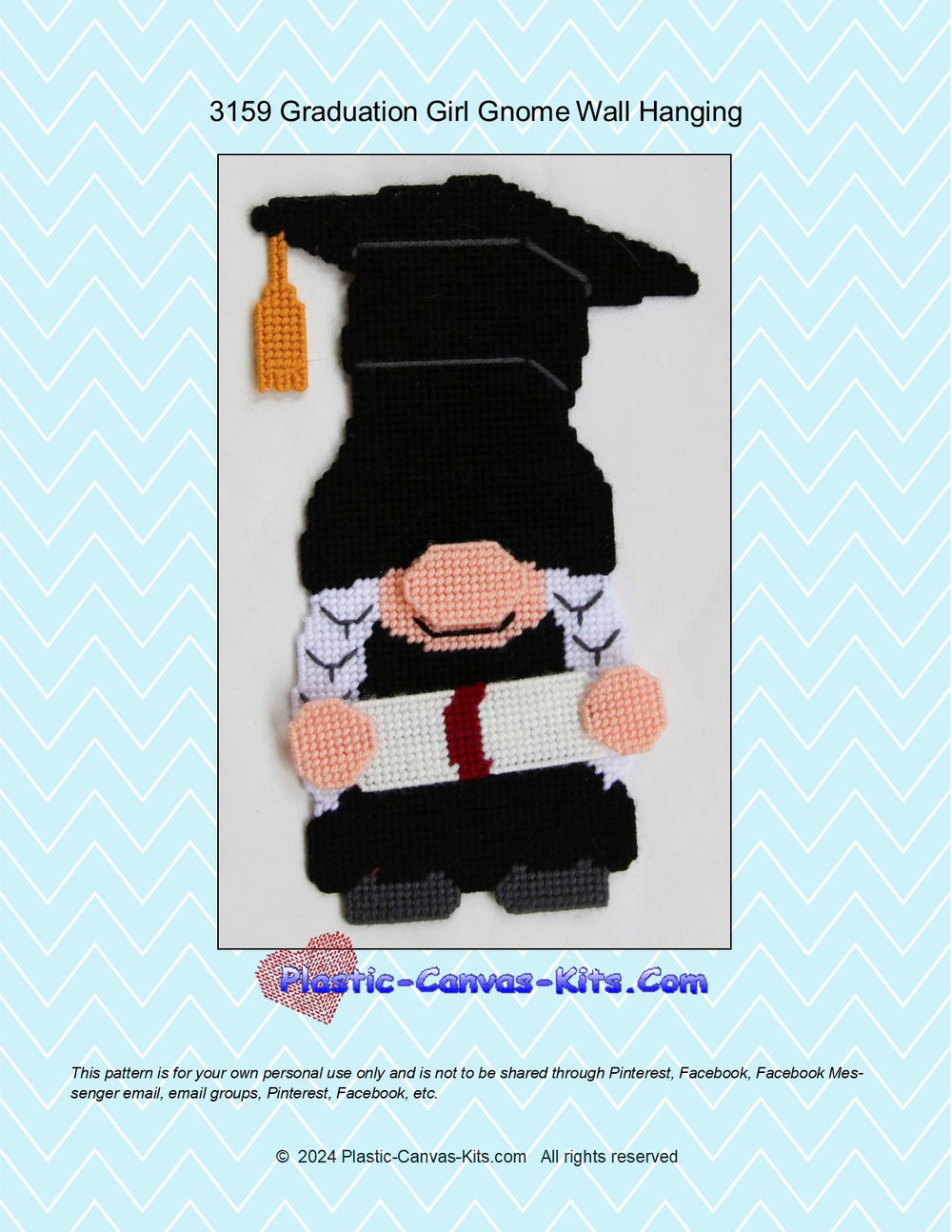 Graduation Girl Gnome Wall Hanging