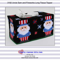 Uncle Sam and Fireworks Long Tissue Topper