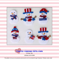 Patriotic Snowman Magnets