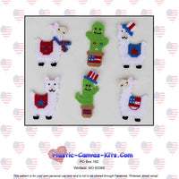 Patriotic Llama and Cactus Magnets