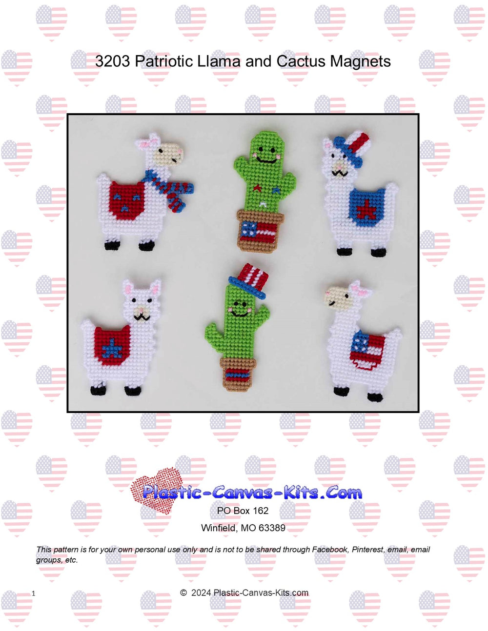 Patriotic Llama and Cactus Magnets