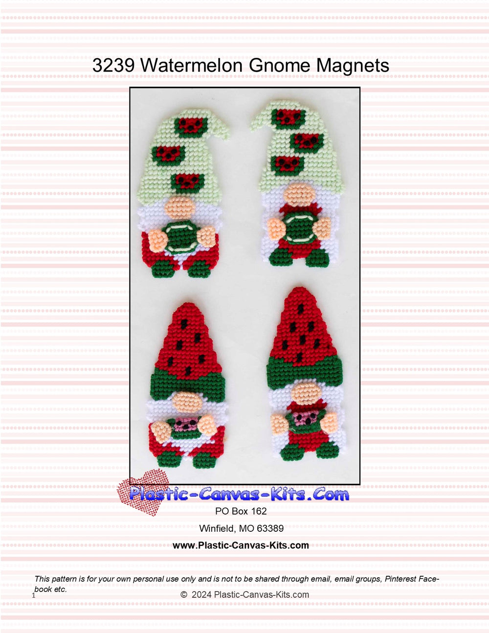 Watermelon Gnome Magnets