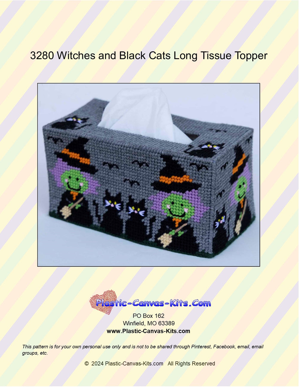 Witches and Black Cats Long Tissue Topper