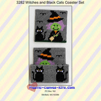 Witches and Black Cats Coaster Set