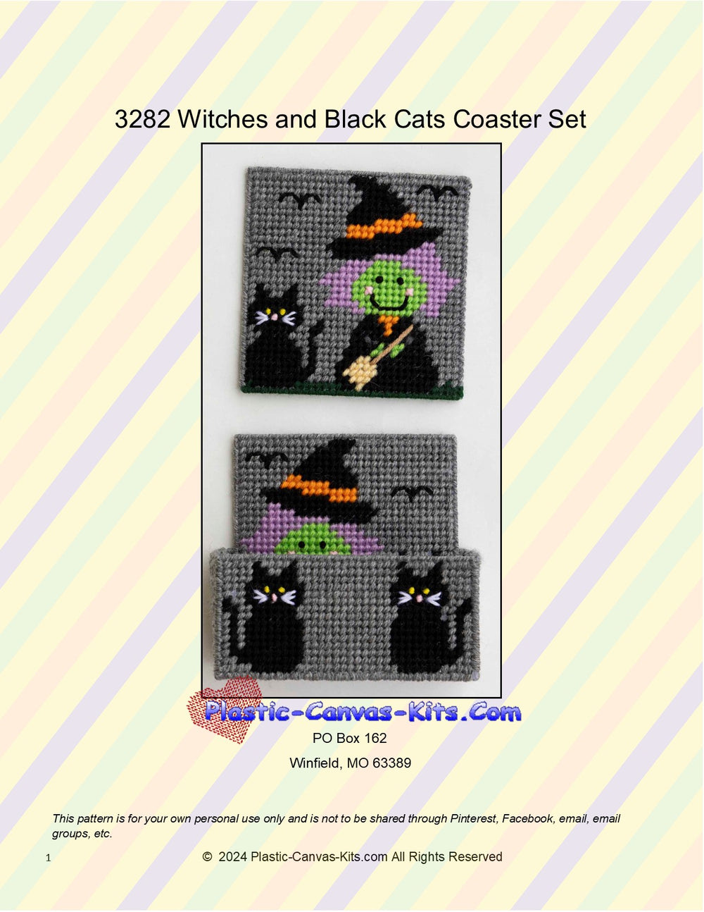 Witches and Black Cats Coaster Set