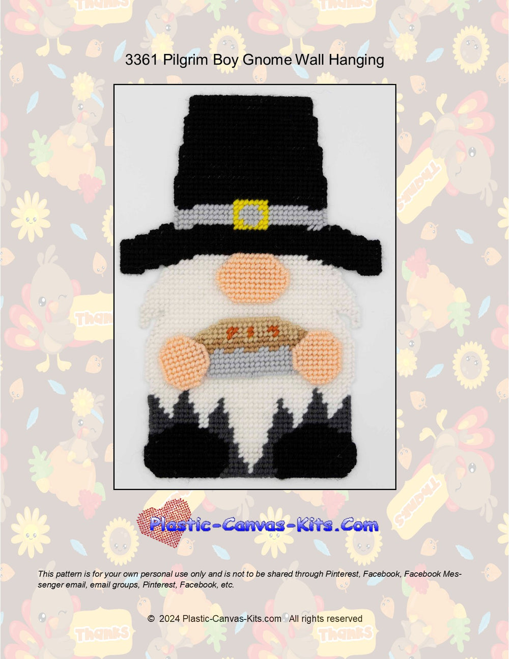 Pilgrim Boy Gnome Wall Hanging