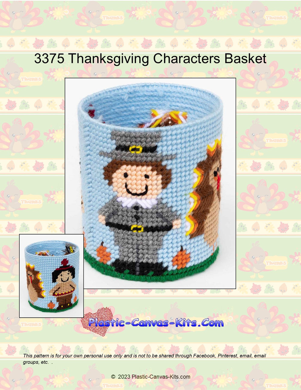 Thanksgiving Characters Basket