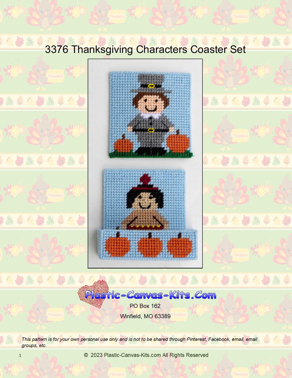 Thanksgiving Characters Coaster Set