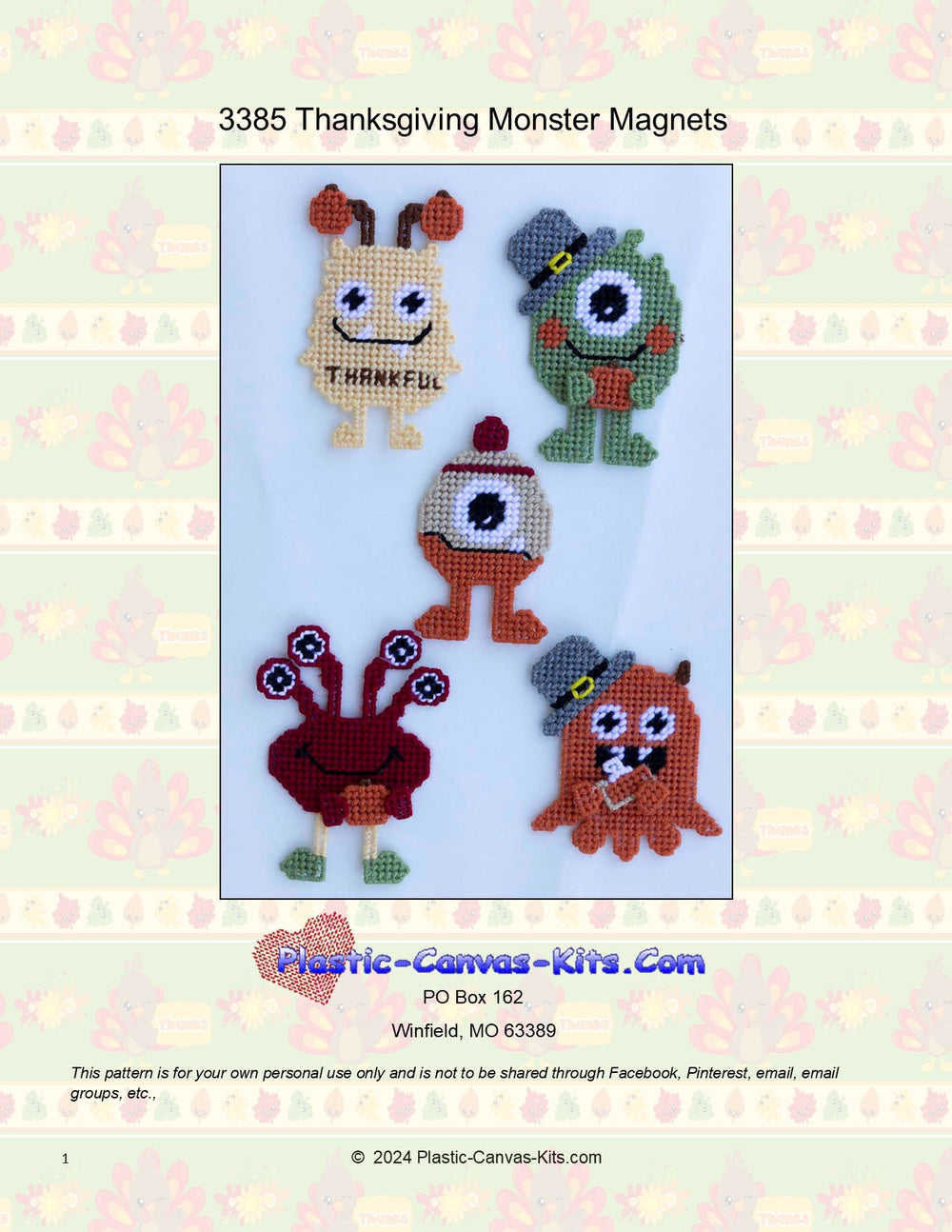 Thanksgiving Monster Magnets