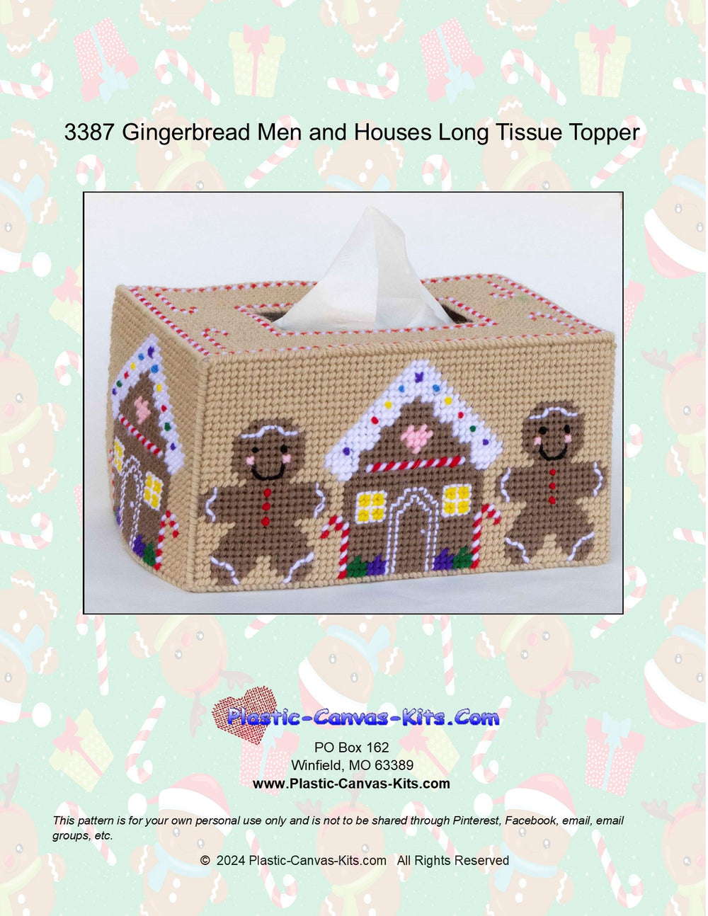 Gingerbread Men and Houses Long Tissue Topper