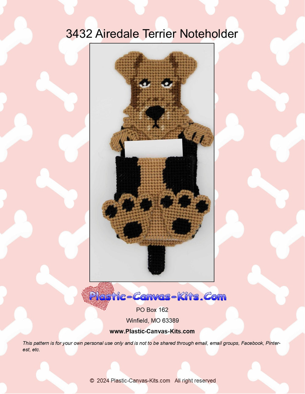 Airedale Terrier Note Holder