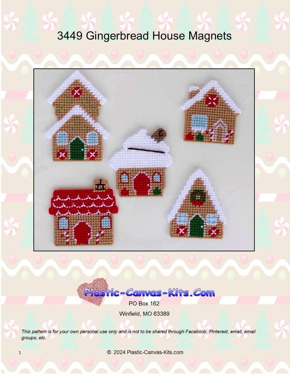 Gingerbread House Magnets| Plastic-Canvas-Kits.com