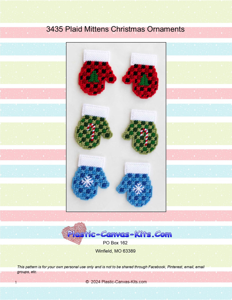 plaid-mittens-christmas-ornaments-plastic-canvas-kits-com for Free Printable Christmas Plastic Canvas Patterns Plaid Mittens Christmas Ornaments| Plastic-Canvas-Kits.com for Free Printable Christmas Plastic Canvas Patterns
