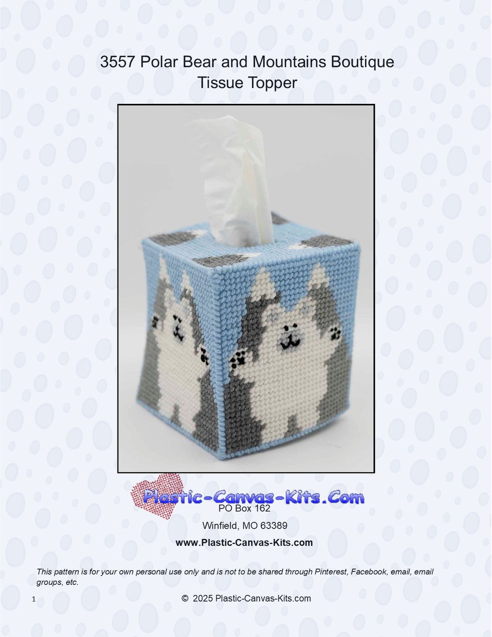 Polar Bears and Mountains Boutique Tissue Topper