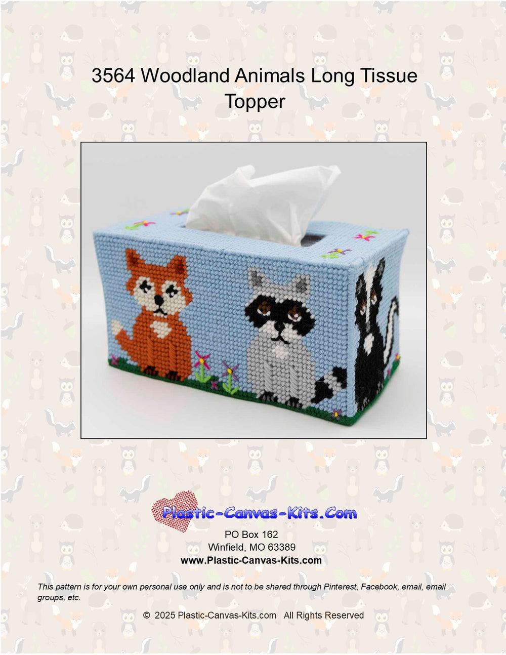 Woodland Animals Long Tissue Topper