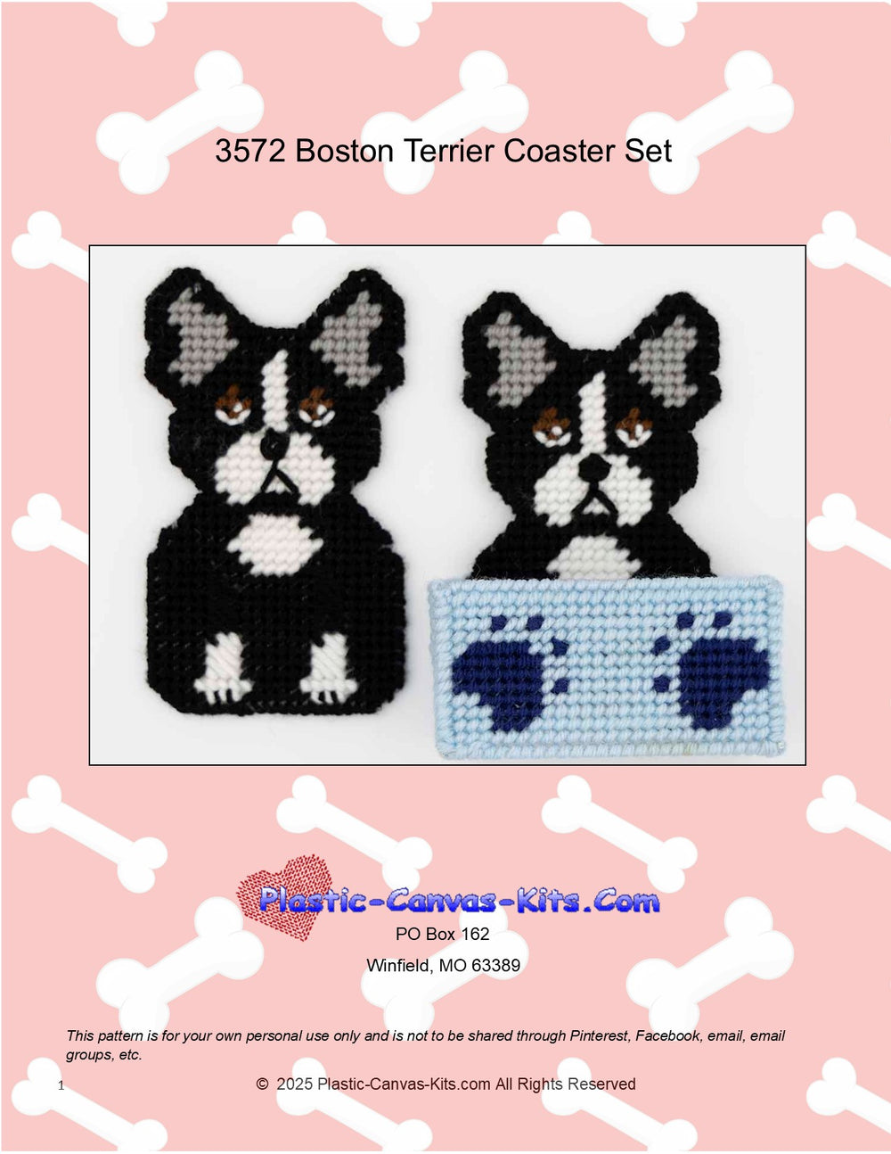 Boston Terrier Coaster Set