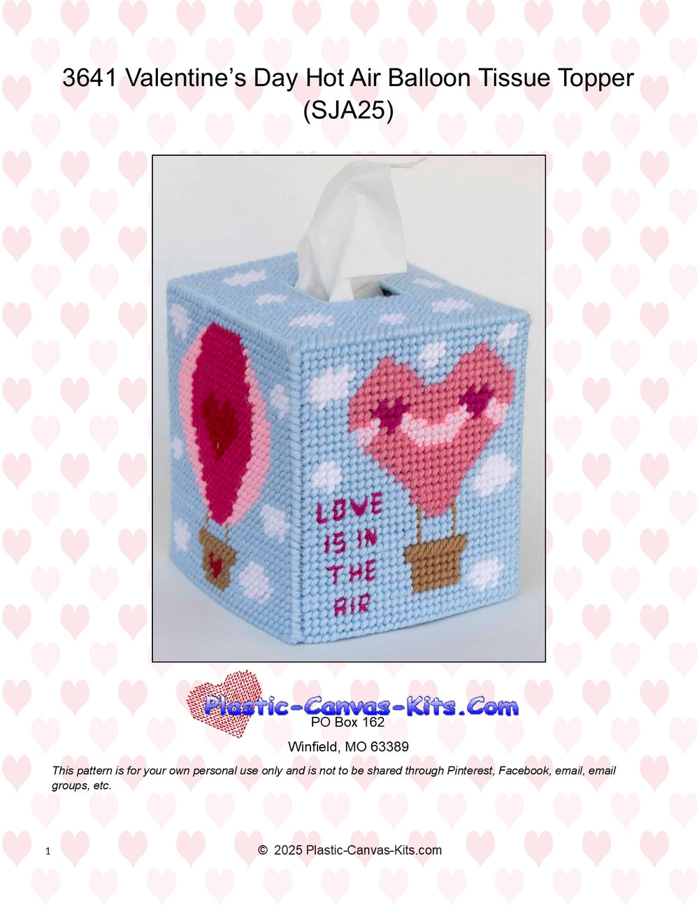 Valentine's Day Hot Air Balloon Tissue Topper