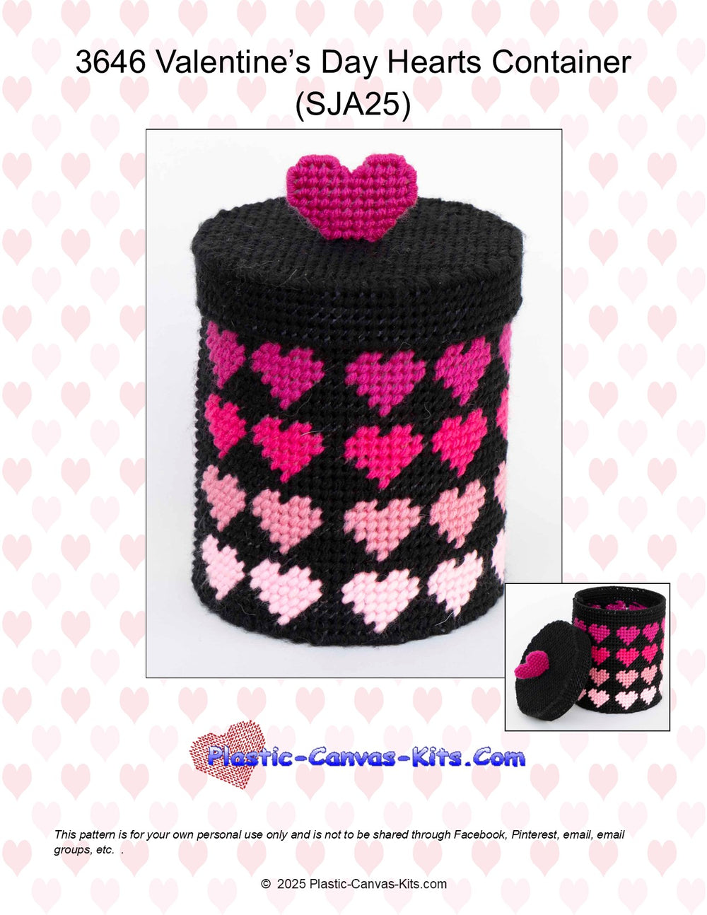 Valentine's Day Hearts Container
