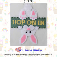 Hop on In Bunny Door Hanger