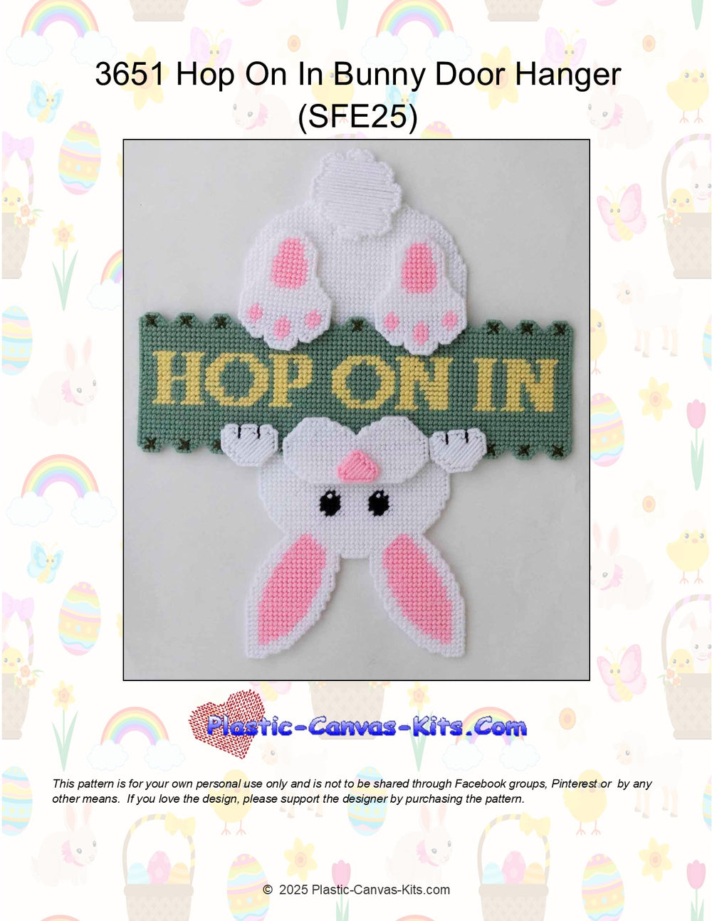 Hop on In Bunny Door Hanger
