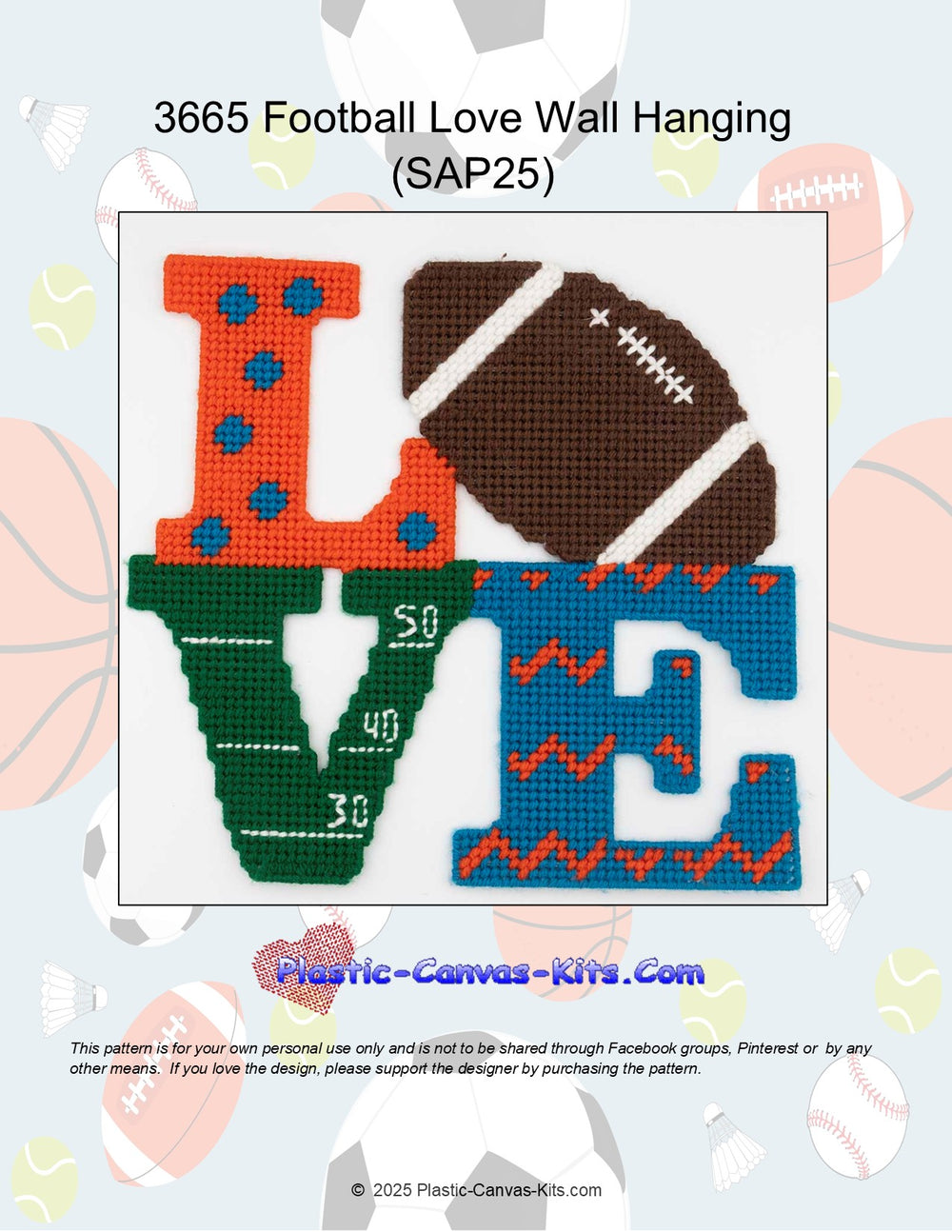 Football Love Wall Hanging